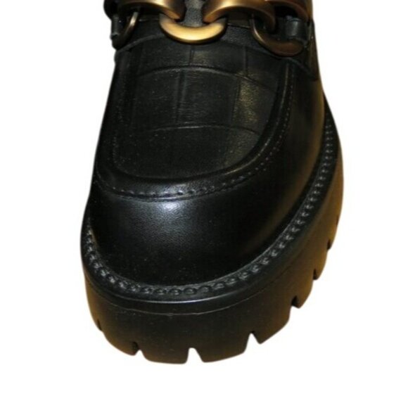 Beau Today Chain Embellished Patent 100% Calf Leather Chunky Loafers - Picture 4 of 9